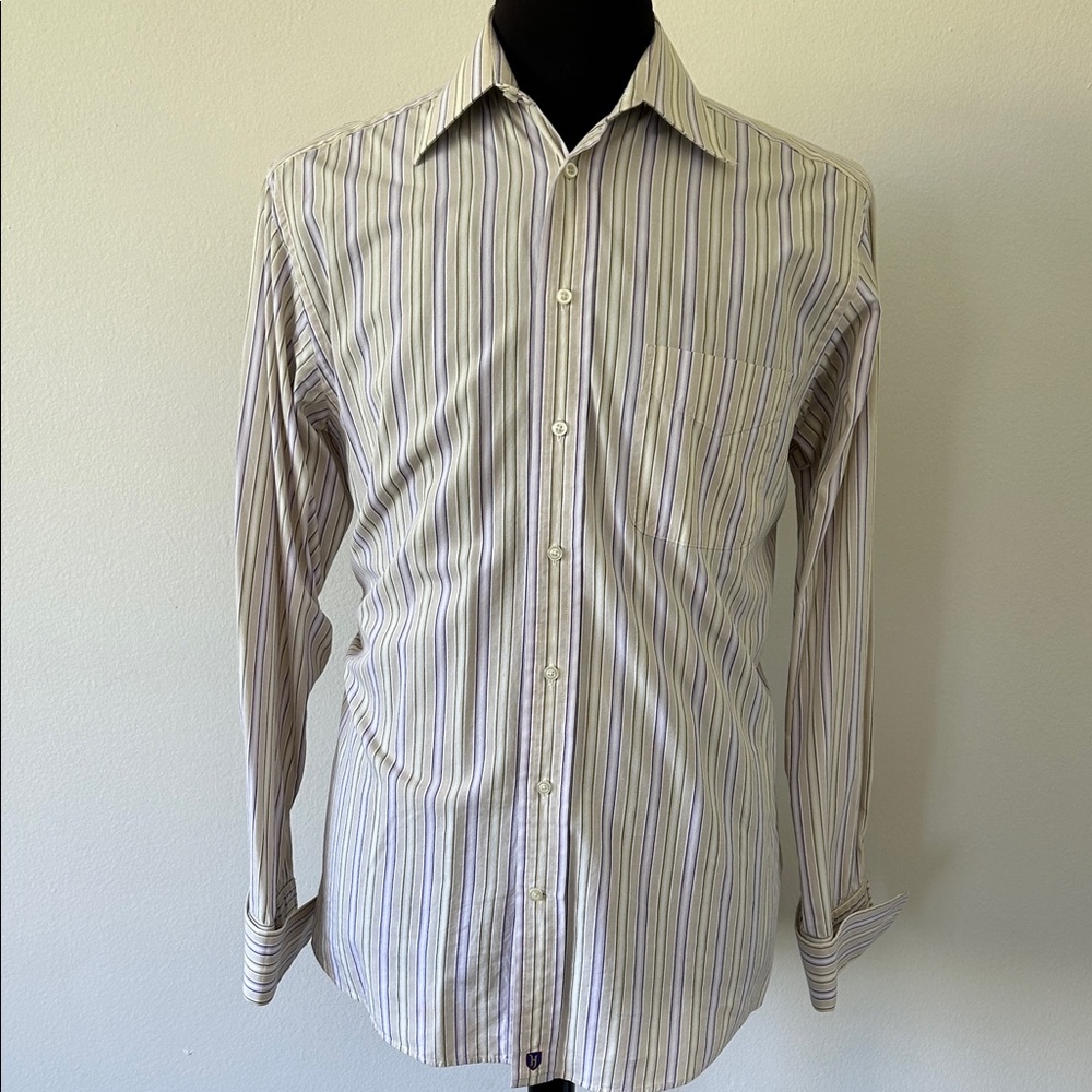 Elegant Men's Striped Dress Shirt